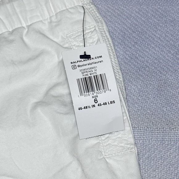 NEW Polo Ralph Lauren Pure White Spring IV Cotton Shorts Kids Boys Size 6 NWT - Picture 5 of 15